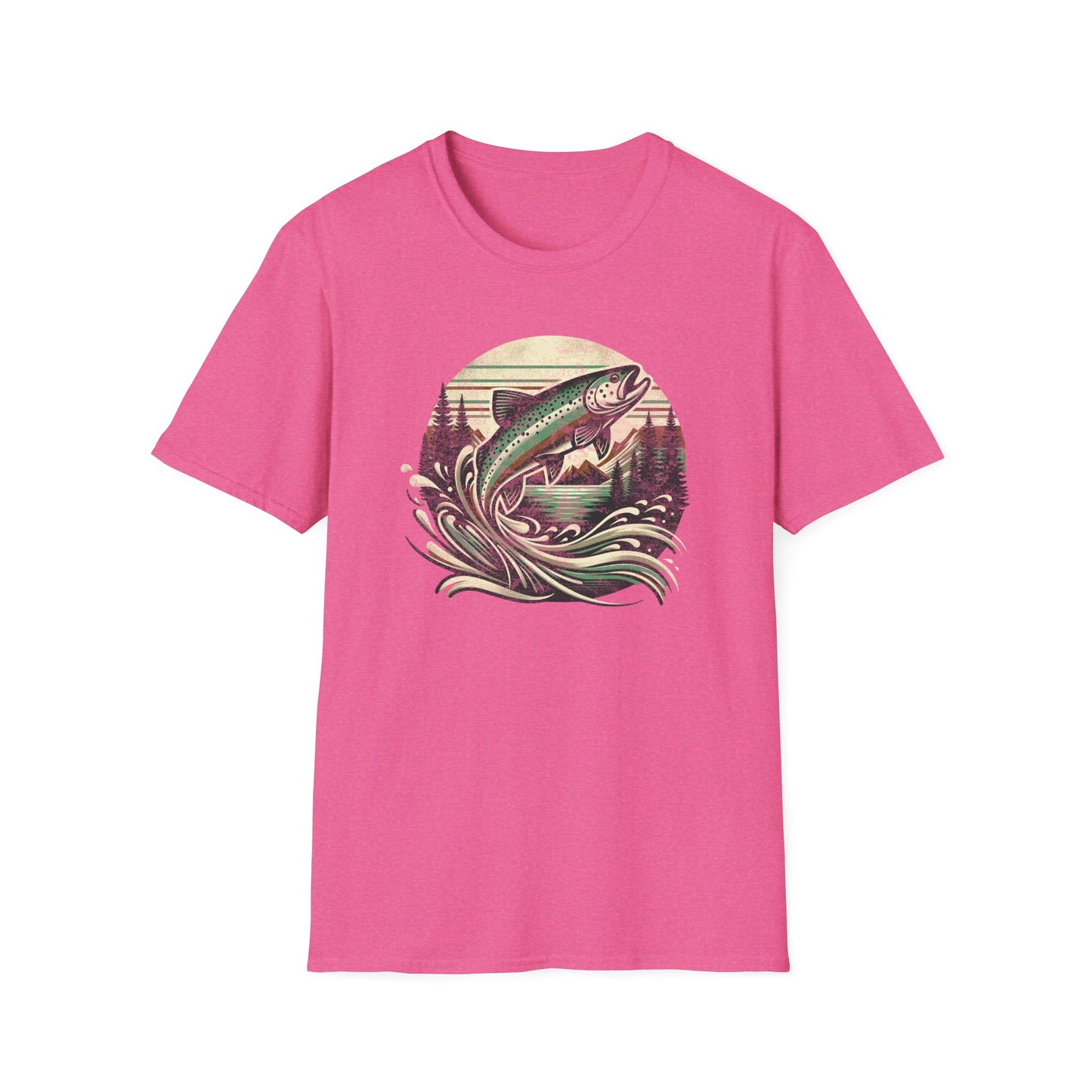 Wildridge Supply Co. “Vintage Leaping Trout” T-Shirt – Retro Fly Fishing Graphic | Outdoor Cabin Lifestyle Tee