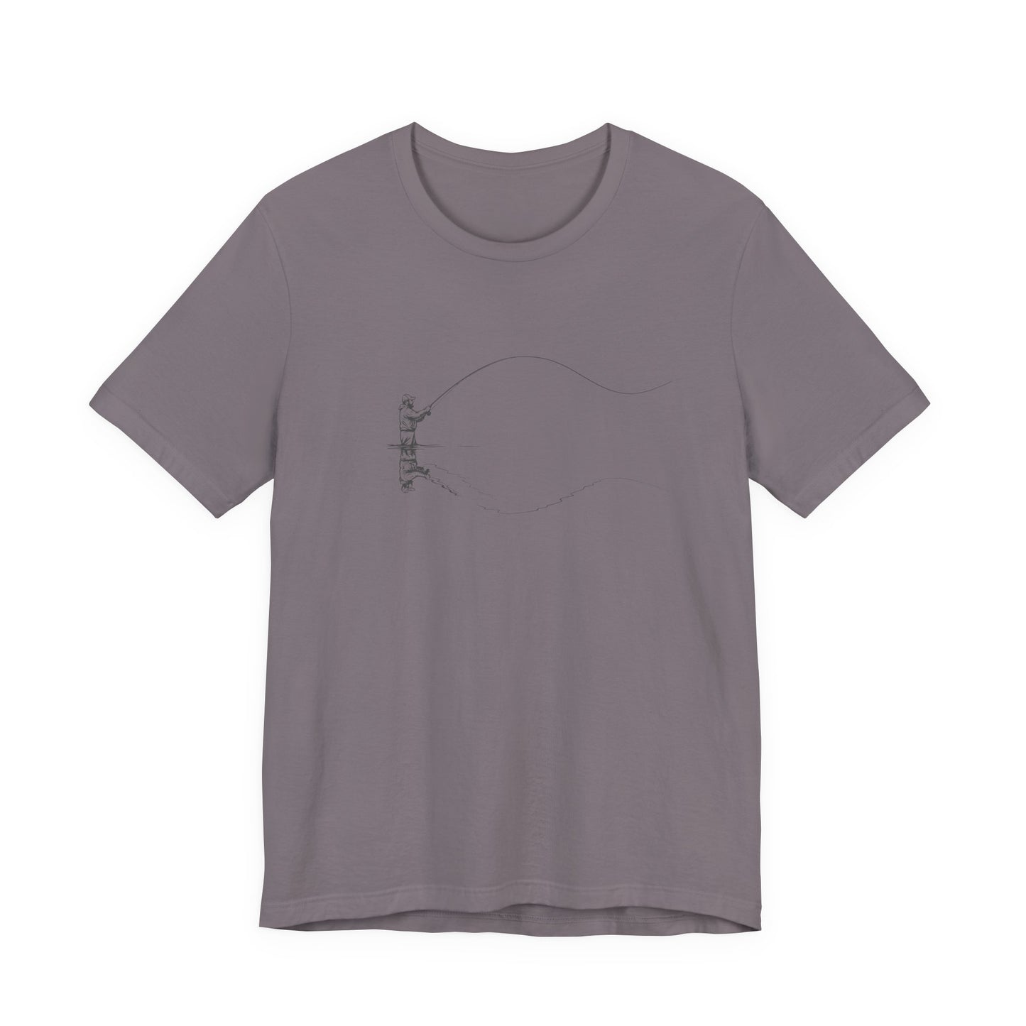 Fly Fisherman & Trout Line Art T-Shirt – Minimal Outdoor Fishing Tee | Wildridge Supply Co.