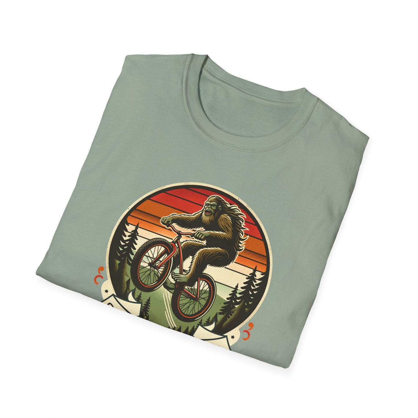 Squatch & Roll - Bigfoot Mountain Bike T-Shirt Retro MTB Adventure Tee