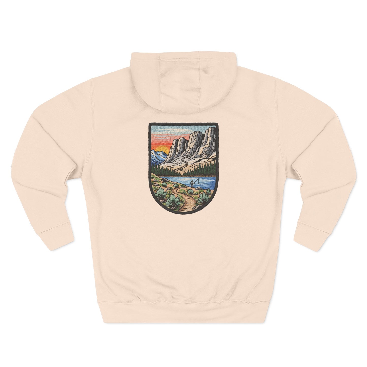 Adventure Landscape Hoodie Mountain Lake Patch Graphic