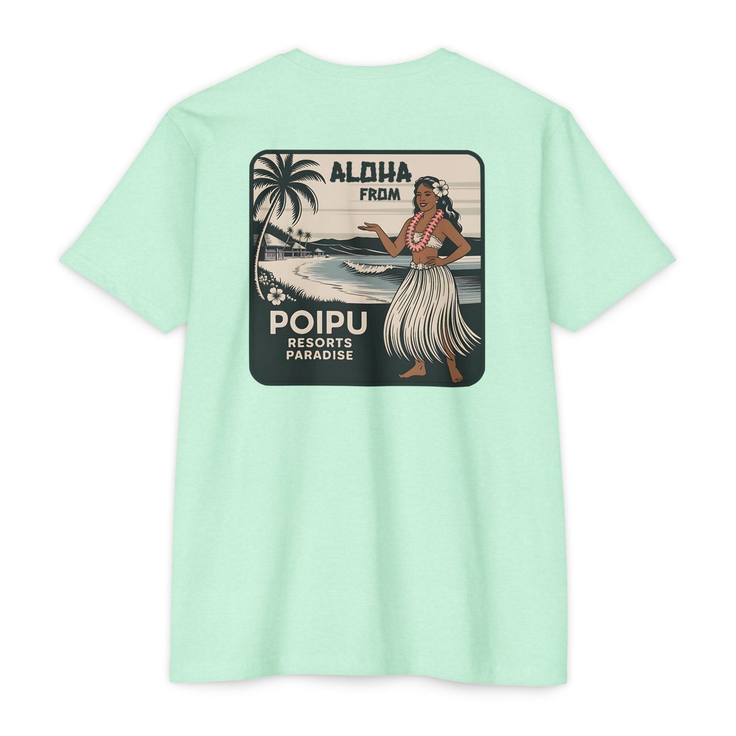 Aloha From Poipu - Retro Hula Resort Tee Coastal Lifestyle Shirt