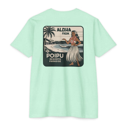 Aloha From Poipu - Retro Hula Resort Tee Coastal Lifestyle Shirt