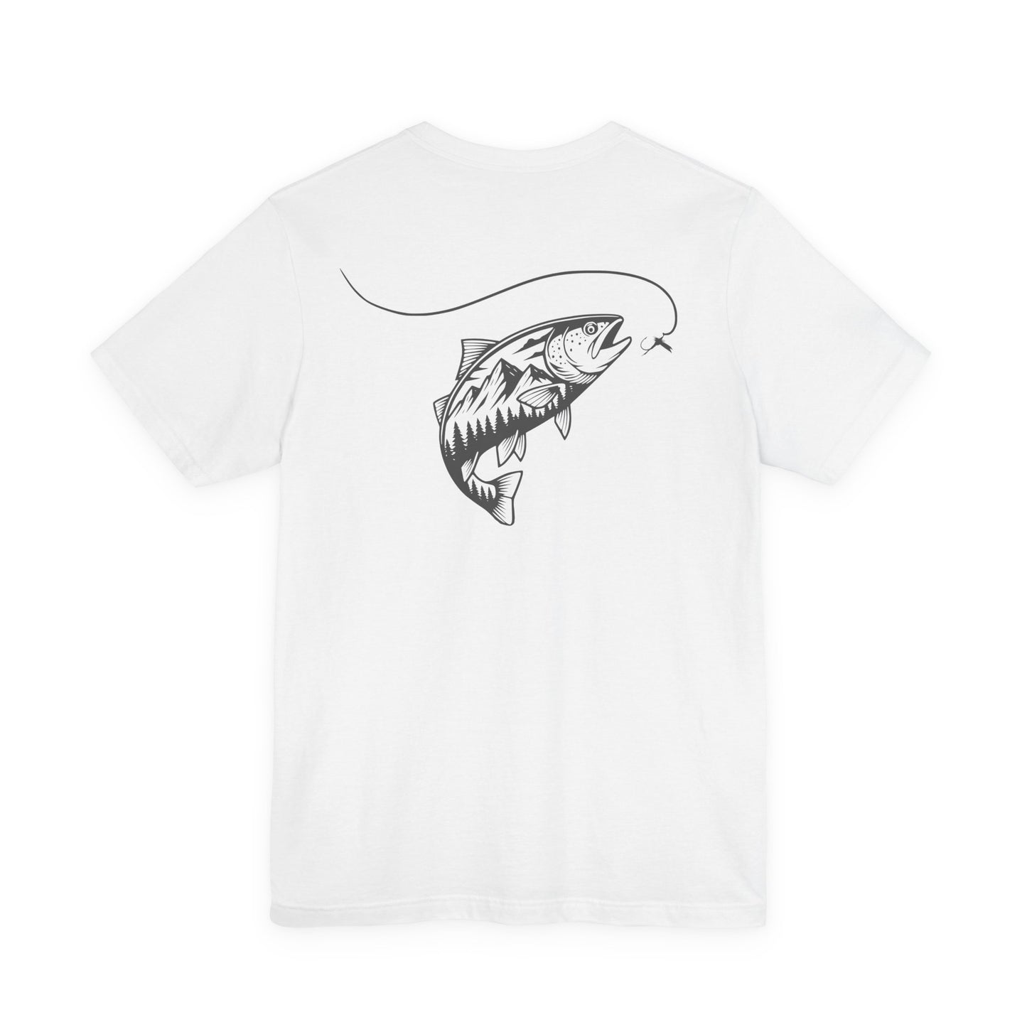 Fly Fisherman & Trout Line Art T-Shirt – Minimal Outdoor Fishing Tee | Wildridge Supply Co.