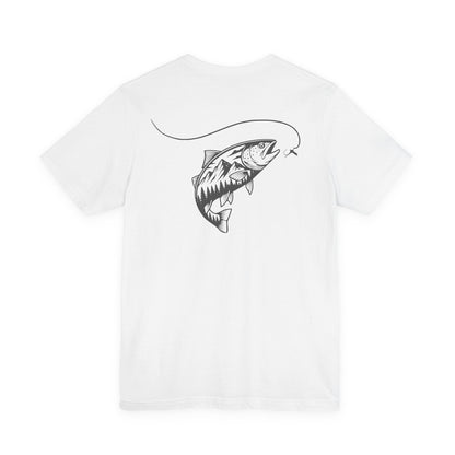 Fly Fisherman & Trout Line Art T-Shirt – Minimal Outdoor Fishing Tee | Wildridge Supply Co.