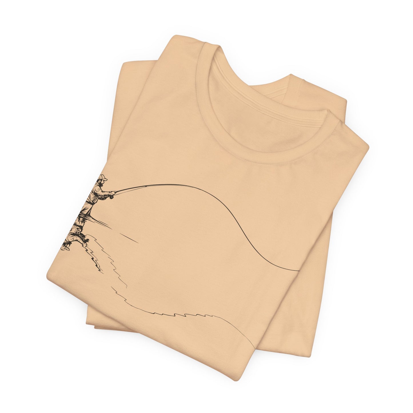 Fly Fisherman & Trout Line Art T-Shirt – Minimal Outdoor Fishing Tee | Wildridge Supply Co.