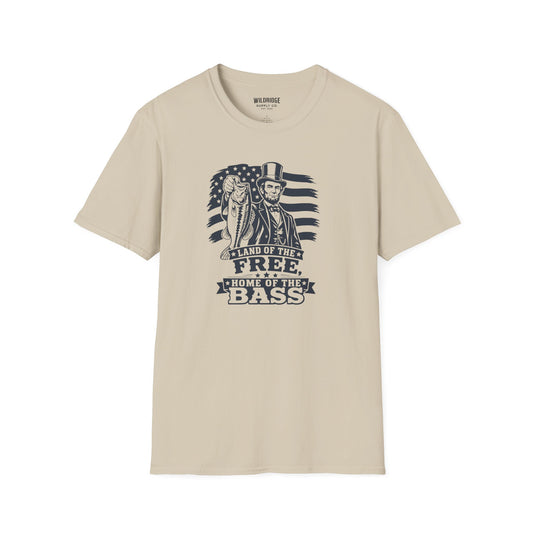 "Land of the Free, Home of the Bass" Patriotic Fishing Tee