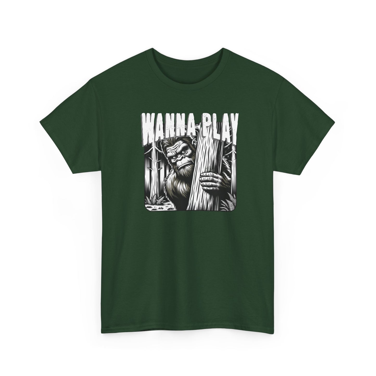 Bigfoot “Wanna Play” Tee – Cryptid Horror Graphic Shirt
