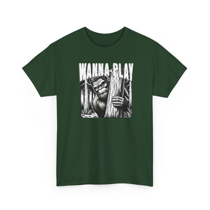 Bigfoot “Wanna Play” Tee – Cryptid Horror Graphic Shirt