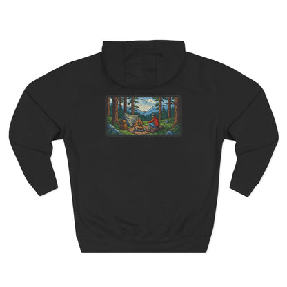 Camping Hoodie – Retro Forest Campfire Graphic Sweatshirt