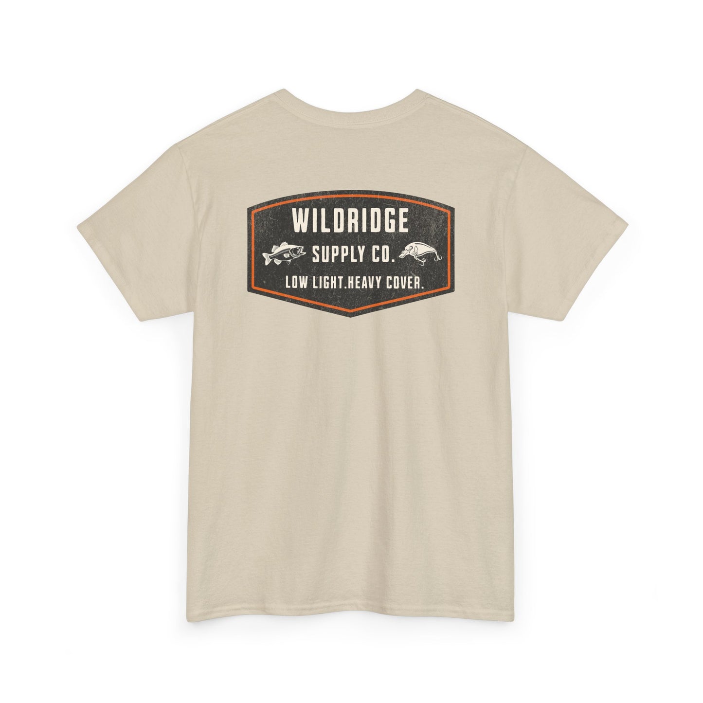 Low Light Heavy Cover fishing t-shirt back print Wildridge Supply Co