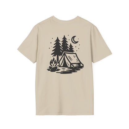 Wildridge Supply Co. Campfire Nights T-Shirt – Minimal Camping Tent Graphic Tee for Outdoor Lovers