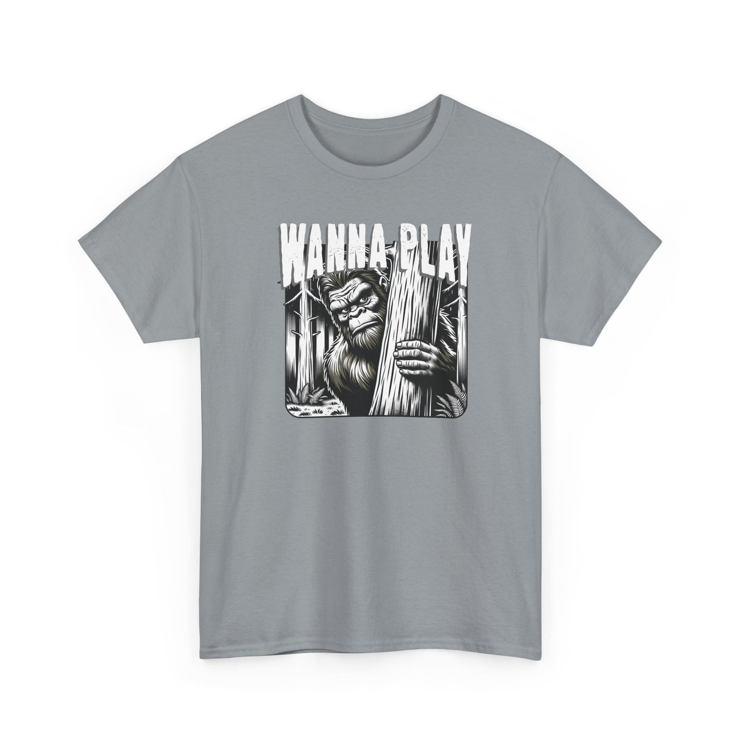 Bigfoot “Wanna Play” Tee – Cryptid Horror Graphic Shirt