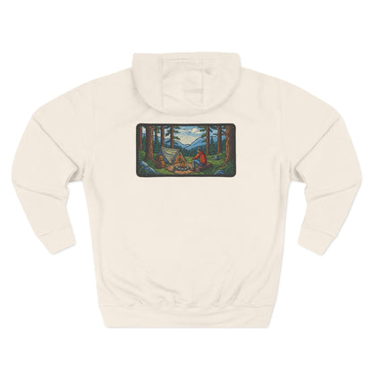 Camping Hoodie – Retro Forest Campfire Graphic Sweatshirt