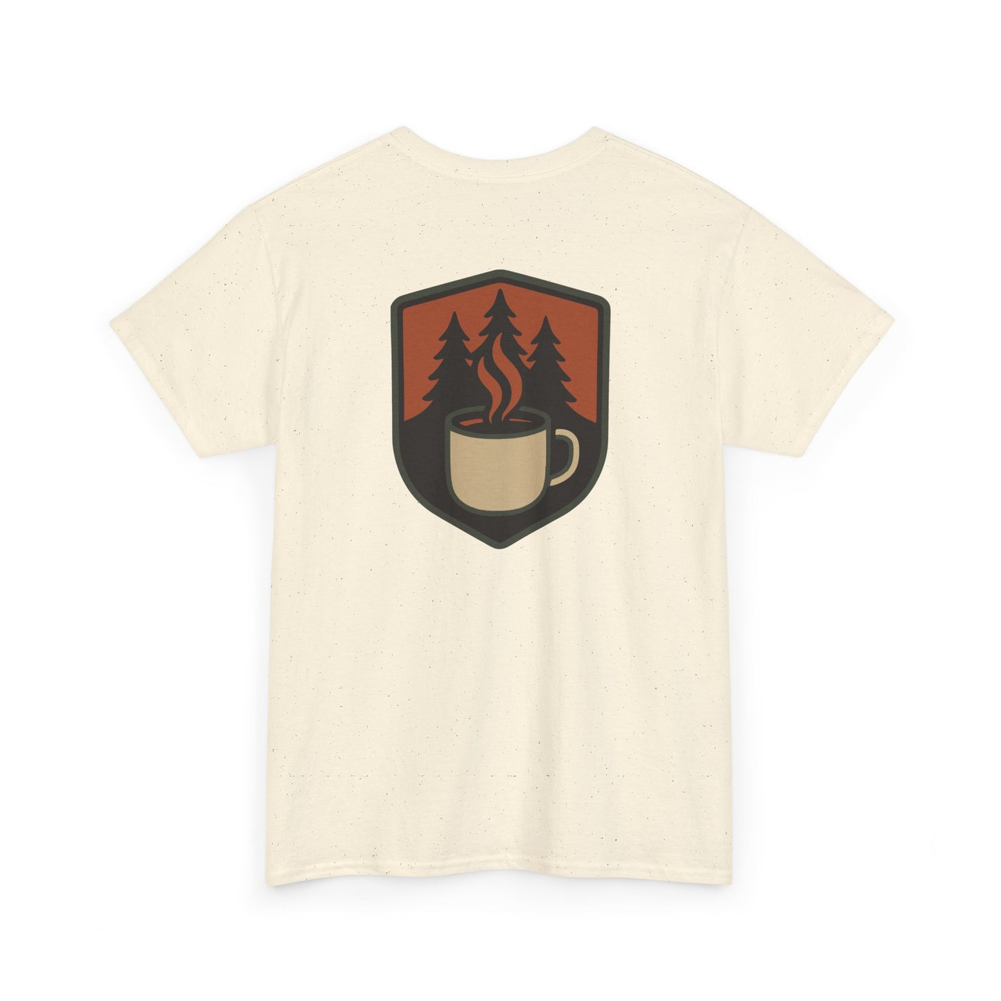 Wildridge Supply Co. “Campfire Coffee” T-Shirt – Retro Mug & Pine Tree Graphic | Outdoor Lifestyle Tee