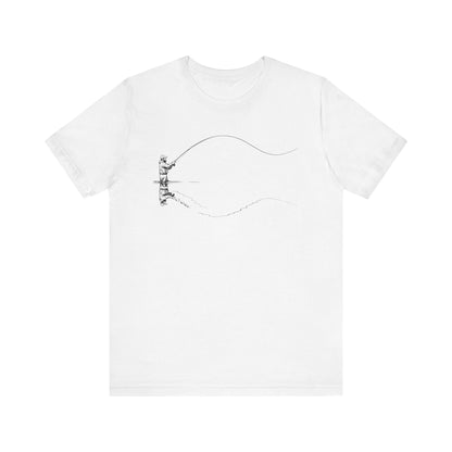 Fly Fisherman & Trout Line Art T-Shirt – Minimal Outdoor Fishing Tee | Wildridge Supply Co.