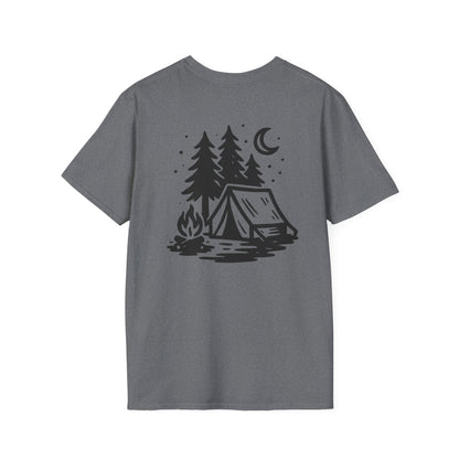 Wildridge Supply Co. Campfire Nights T-Shirt – Minimal Camping Tent Graphic Tee for Outdoor Lovers