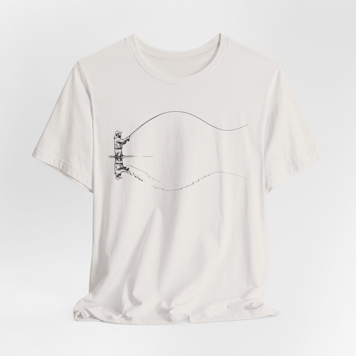 Fly Fisherman & Trout Line Art T-Shirt – Minimal Outdoor Fishing Tee | Wildridge Supply Co.