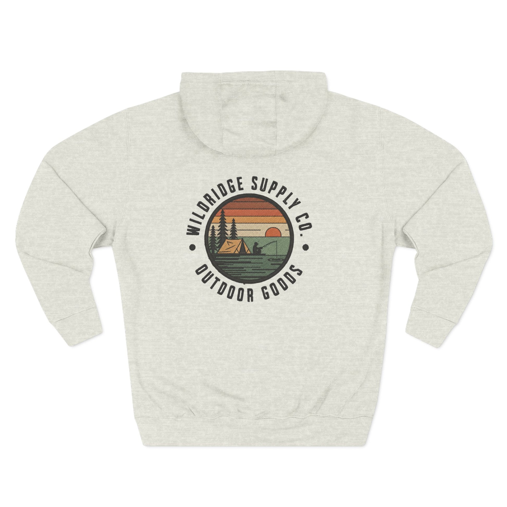 Retro outdoor hoodie—vintage sunset graphic, unisex fit