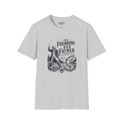 Patriotic Fly Fishing Graphic Tee - The Founding Fly Father T-Shirt | Fly Fishing Shirt | Life, Liberty & Trout