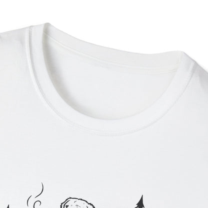Camping Dog T-Shirt — "Cold Nose, Warm Fire, Good Dog" Graphic Tee