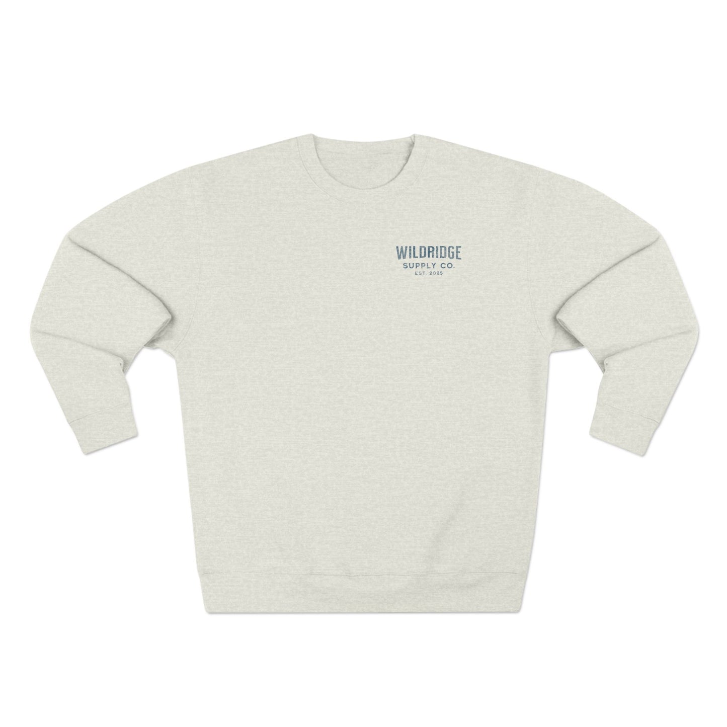 Wildridge Supply Co. Mountain Trail Crewneck – Minimalist Outdoor Graphic Sweatshirt