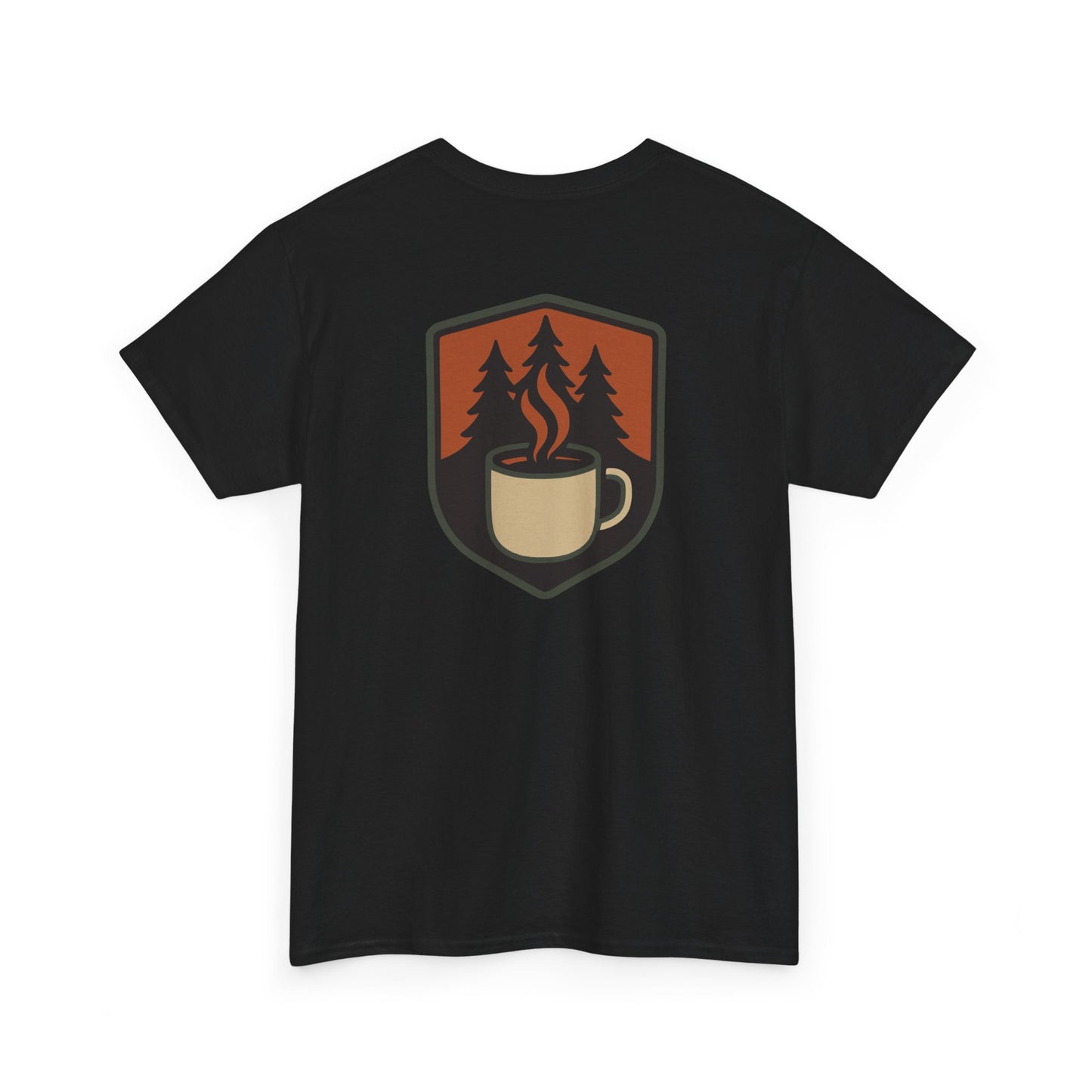 Wildridge Supply Co. “Campfire Coffee” T-Shirt – Retro Mug & Pine Tree Graphic | Outdoor Lifestyle Tee