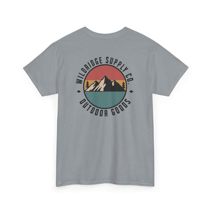 Wildridge Supply Co. Mountain Motel Key T-Shirt  Front & Back Outdoor Graphic Tee for Hikers, Campers & Travelers