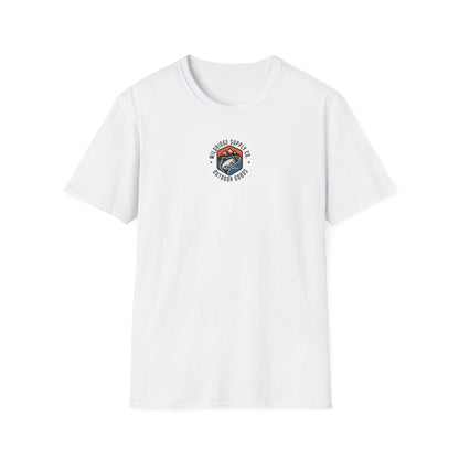 Fishing Unisex Softstyle T-Shirt with Alaskan Seaplane Design - Fly in Cast Out
