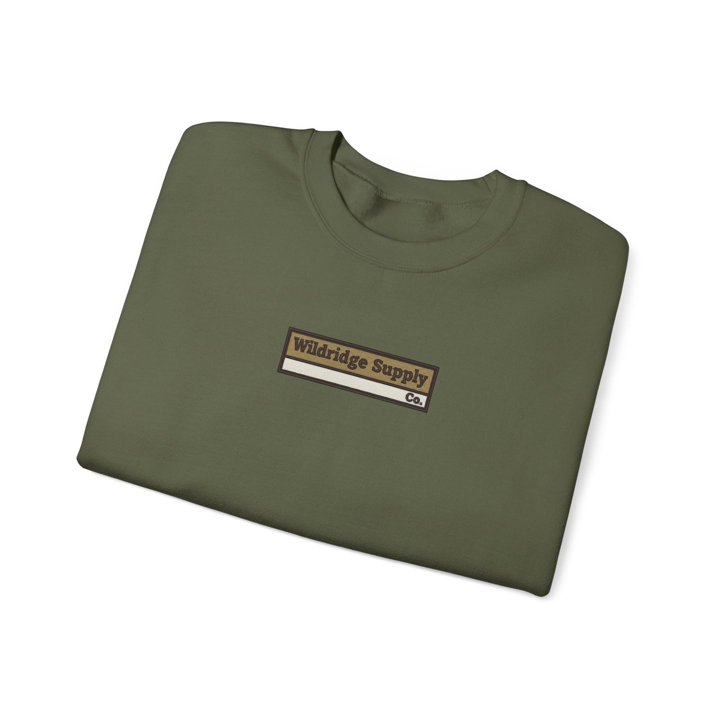 Wildridge Supply Co. Mountain Campfire Patch Sweatshirt – Outdoor Hiking & Camping Graphic Crewneck