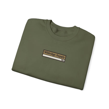 Wildridge Supply Co. Mountain Campfire Patch Sweatshirt – Outdoor Hiking & Camping Graphic Crewneck
