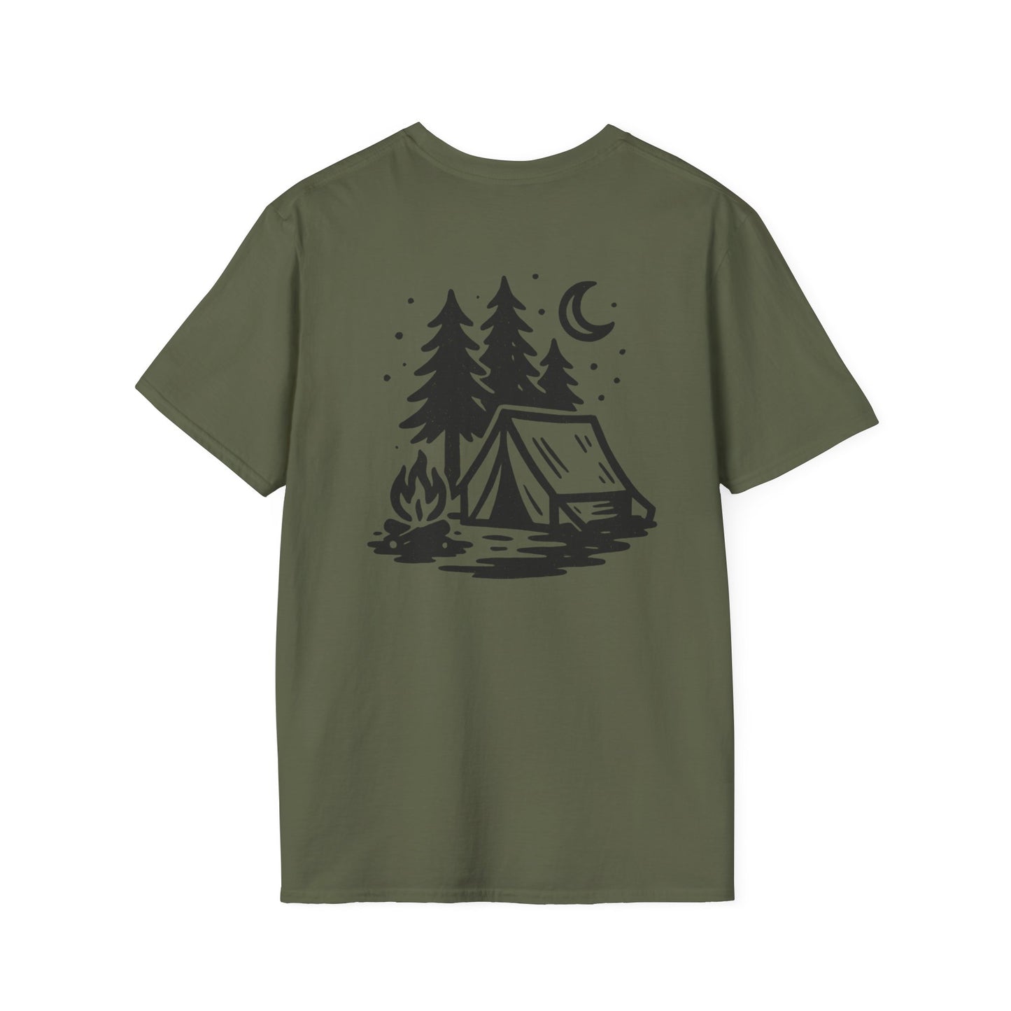 Wildridge Supply Co. Campfire Nights T-Shirt – Minimal Camping Tent Graphic Tee for Outdoor Lovers