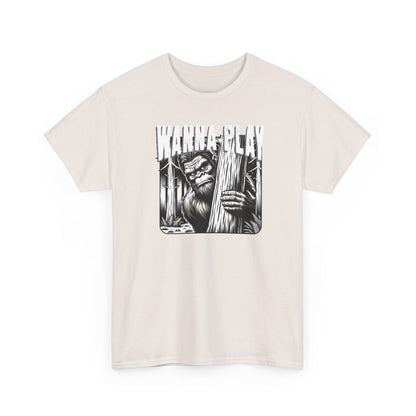 Bigfoot “Wanna Play” Tee – Cryptid Horror Graphic Shirt