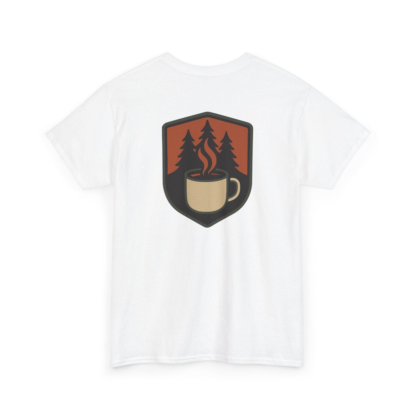 Wildridge Supply Co. “Campfire Coffee” T-Shirt – Retro Mug & Pine Tree Graphic | Outdoor Lifestyle Tee
