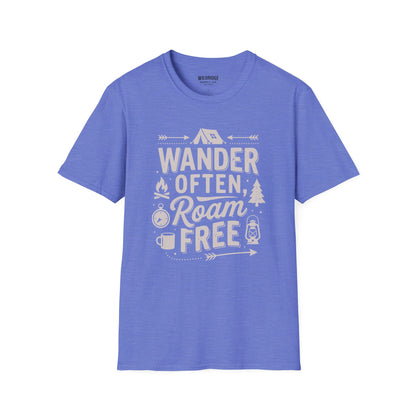 Wander Often, Roam Free Camping T‑Shirt