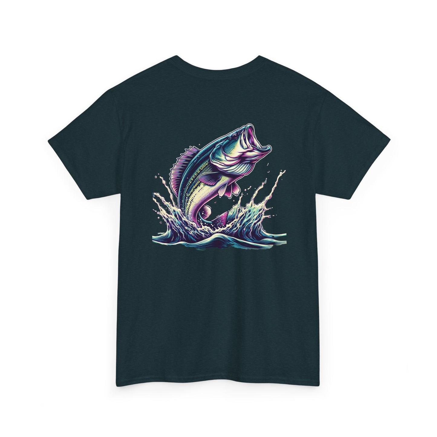 Bass Fishing Splash Graphic Tee – Jumping Largemouth Design