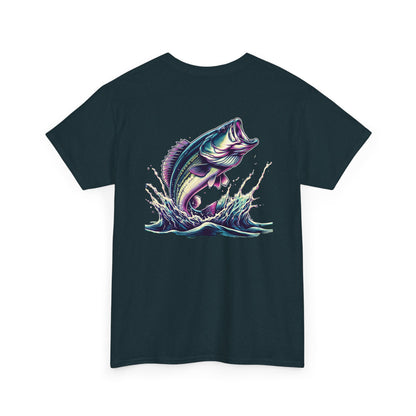 Bass Fishing Splash Graphic Tee – Jumping Largemouth Design