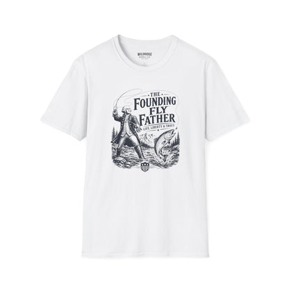 Patriotic Fly Fishing Graphic Tee - The Founding Fly Father T-Shirt | Fly Fishing Shirt | Life, Liberty & Trout