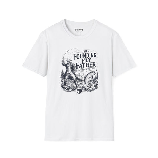 Patriotic Fly Fishing Graphic Tee - The Founding Fly Father T-Shirt | Fly Fishing Shirt | Life, Liberty & Trout