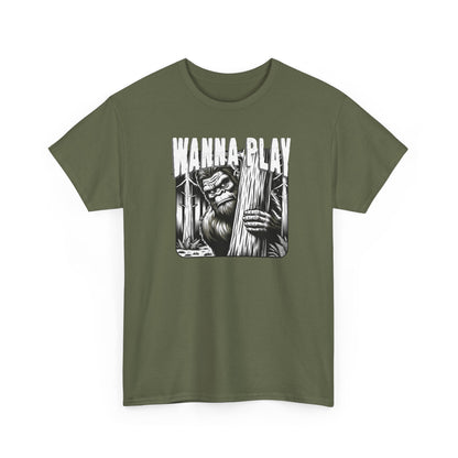 Bigfoot “Wanna Play” Tee – Cryptid Horror Graphic Shirt