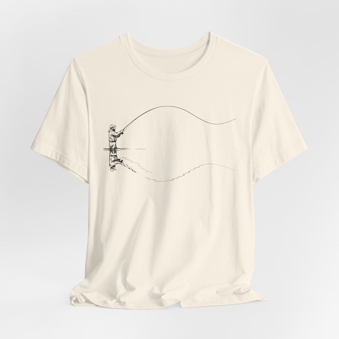 Fly Fisherman & Trout Line Art T-Shirt – Minimal Outdoor Fishing Tee | Wildridge Supply Co.