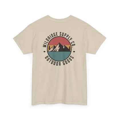 Wildridge Supply Co. Mountain Motel Key T-Shirt  Front & Back Outdoor Graphic Tee for Hikers, Campers & Travelers