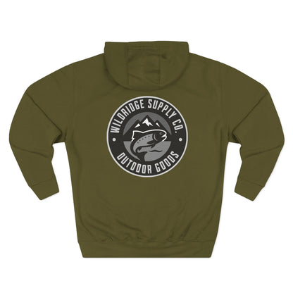 Wildridge Supply Co. Fishing Hoodie – Trout Badge Outdoor Sweatshirt for Anglers & Adventurers
