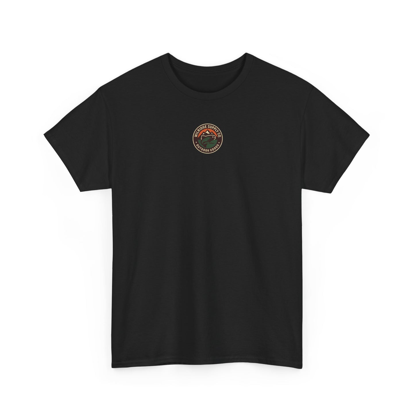 Wildridge Supply Co. “Campfire Coffee” T-Shirt – Retro Mug & Pine Tree Graphic | Outdoor Lifestyle Tee
