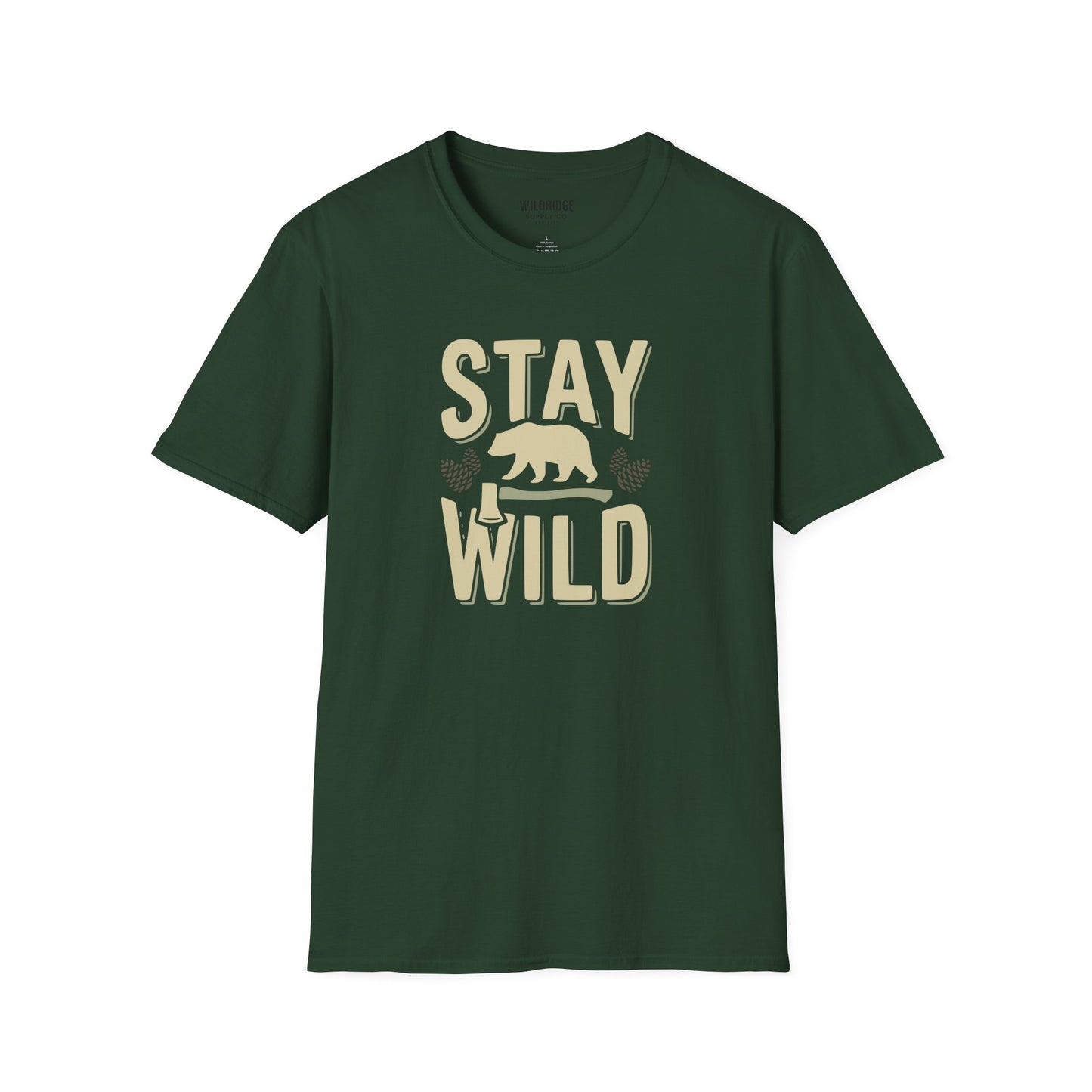 Stay Wild Bear T-Shirt Vintage Nature Graphic Tee for Outdoor Lovers