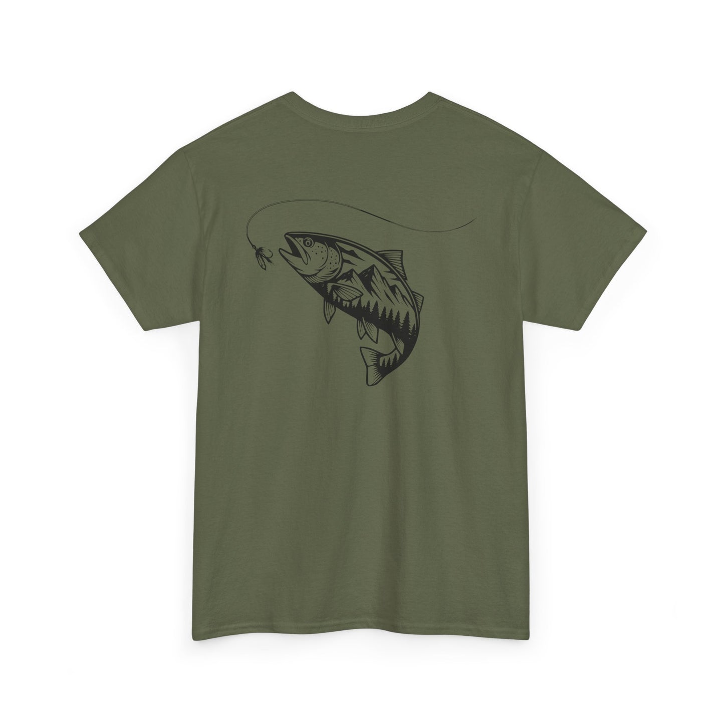 Fishing Tee — Jumping Fish Hook Graphic T-Shirt