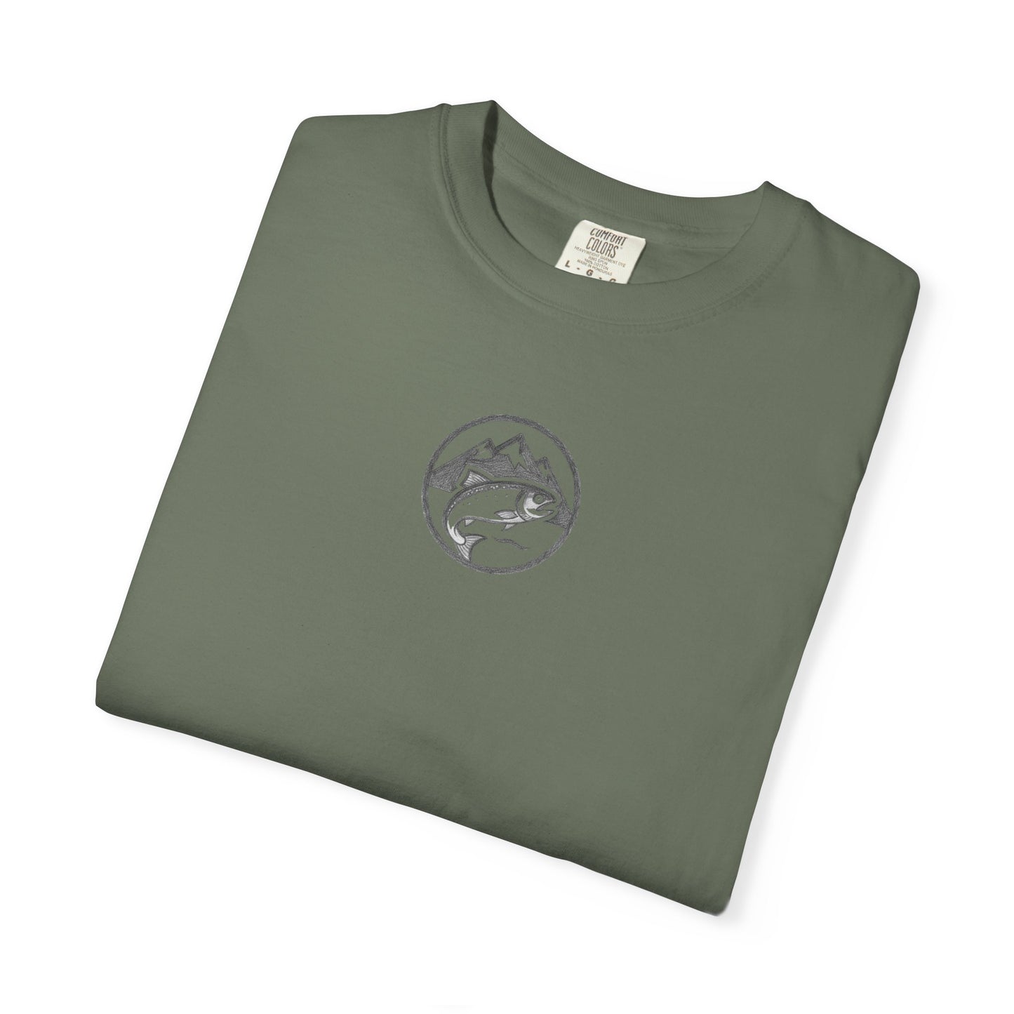 Wildridge Supply Co. Comfort Colors Outdoor Graphic Tee – Canoe & Mountain Fishing Scene