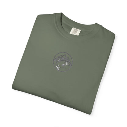 Wildridge Supply Co. Comfort Colors Outdoor Graphic Tee – Canoe & Mountain Fishing Scene