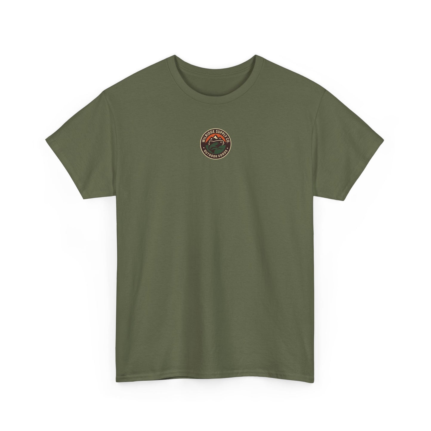 Wildridge Supply Co. “Campfire Coffee” T-Shirt – Retro Mug & Pine Tree Graphic | Outdoor Lifestyle Tee