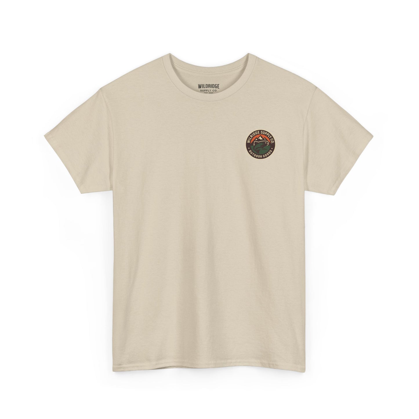 Wildridge Supply Co. “Campfire Coffee” T-Shirt – Retro Mug & Pine Tree Graphic | Outdoor Lifestyle Tee