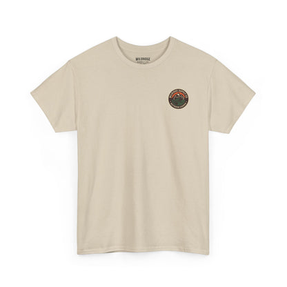 Wildridge Supply Co. “Campfire Coffee” T-Shirt – Retro Mug & Pine Tree Graphic | Outdoor Lifestyle Tee